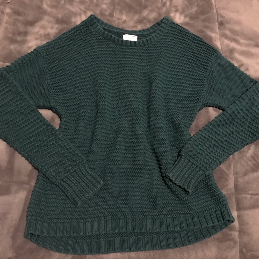 EUC LA Hearts Teal Knit Sweater - Picture 3 of 6